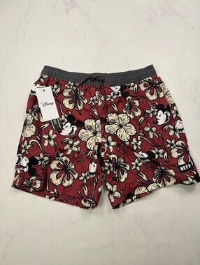 Disney Printed Shorts Burgundy 90s VTG Statement Style - Mens S